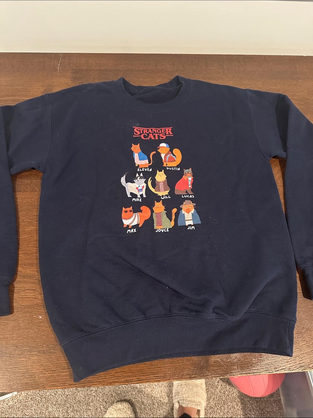 Navy 'Stranger Cats' Stranger Things Graphic Crewneck Sweatshirt